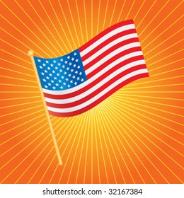 american flag on starburst