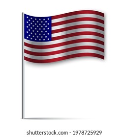 American flag on stick. Usa flag. Design template vector. Memorial day background design. Vector illustration. Stock image.