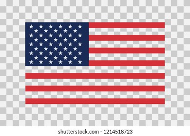 American flag on transparent background - vector illustration
