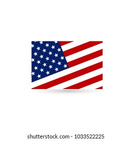 american flag on white background