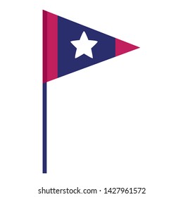 american flag on white background vector illustration