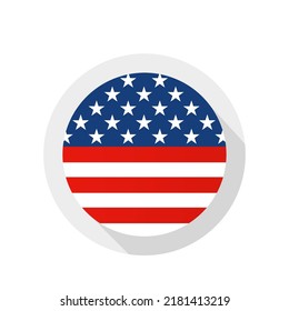 Bandera estadounidense de fondo blanco. Ilustración del vector