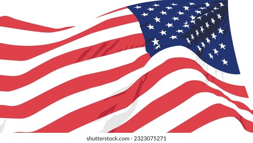 American flag on white background for 4th of July poster template.vector illustration of USA flag for independence day celebration.advertising banner template for Brochures,Poster or Banner