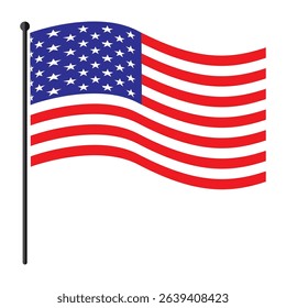 American flag on white background