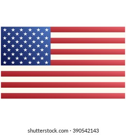 American flag on a white background, vector illustration stylish