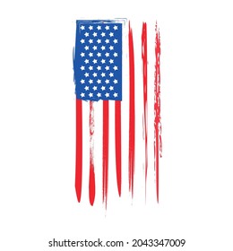 American flag on a white background.Vector illustration. 