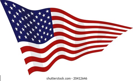 american flag on the wind