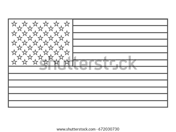 American Flag Outline Vector Eps10 Usa Stock Vector (Royalty Free ...