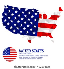 American flag overlay American map and polygonal style (EPS10 art vector)