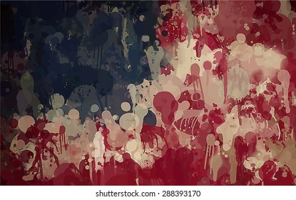 American Flag Painted Free Brush. Vector Version