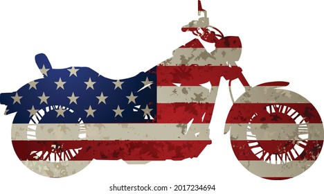 American flag painting on motorbike