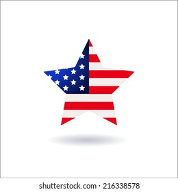 American Flag paper design, vector illustration