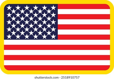 An American flag patch vector typically features a rectangular shape