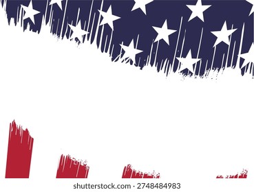 American flag patriotic background with brush strokes