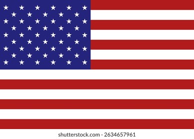 American Flag for Patriotic and National Celebrations. 4th of July. Vector Illustration