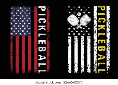 American Flag Patriotic Pickleball Design