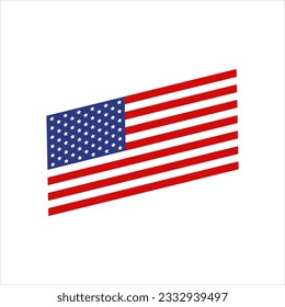 Bandera estadounidense, símbolo patriótico de los Estados Unidos, ilustración vectorial de los aislados.