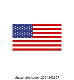 Bandera estadounidense, símbolo patriótico de los Estados Unidos, ilustración vectorial de los aislados.