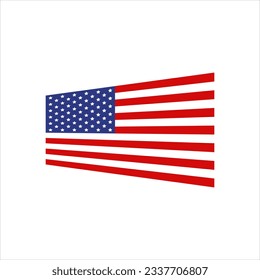 Bandera estadounidense, símbolo patriótico de los Estados Unidos, ilustración vectorial de los aislados.