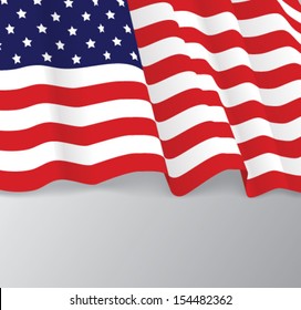 American flag, patriotic vector realistic illustration