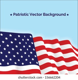 American flag, patriotic vector realistic illustration