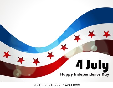 American Flag, Patriotic wave background, eps10