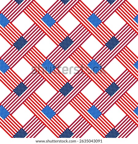 american flag pattern intertwined. geometric background for decoration. vector illustration