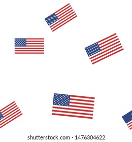 American flag pattern on white paper