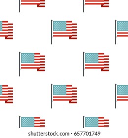 American flag pattern seamless background in flat style repeat vector illustration