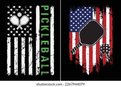 American Flag Pickleball 4th Of July Design