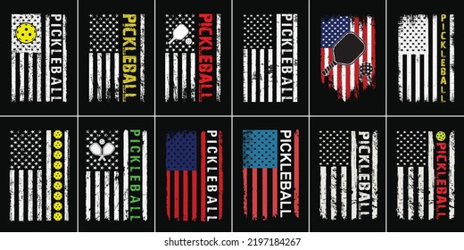 American Flag Pickleball Design Bundle