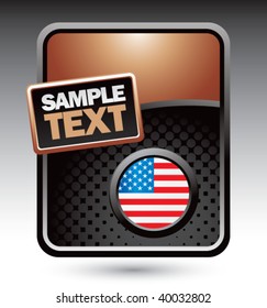 american flag pin on bronze stylized banner template