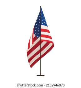 American Flag With Pole Icon