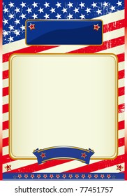 American flag poster with a frame A patriotic background for a poster