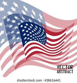 American Flag. American Poster. Vector Illustration
