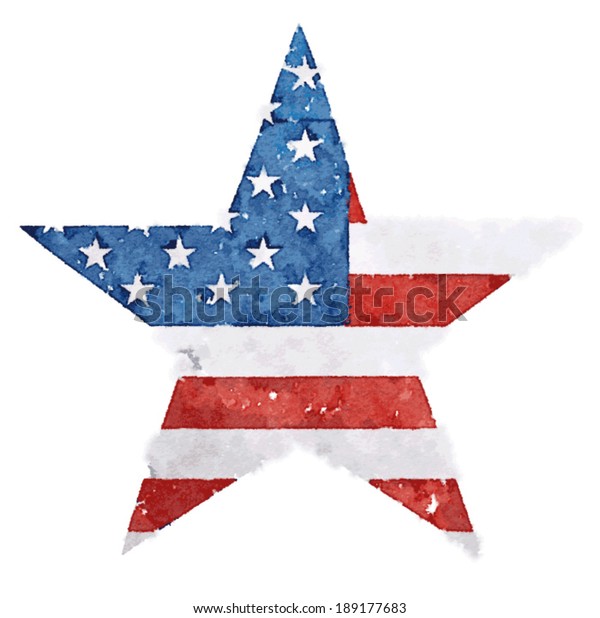 American Flag Print Star Shaped Symboltshirt Stock Vector (Royalty Free ...