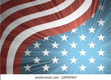 American flag with the rays