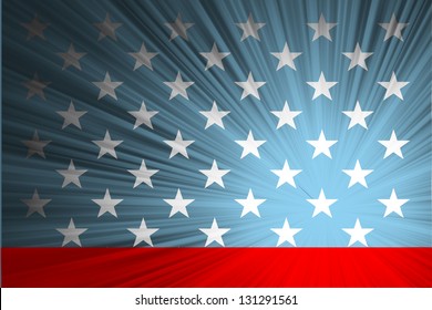 American flag with the rays