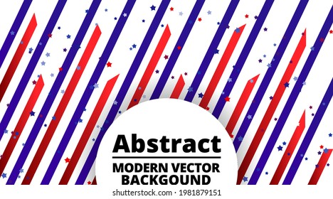 Bandera americana rojo, azul, blanco 3d cromo elegante geométrico abstracto y geométrico de fondo vectorial moderno 4 de julio, día de independencia decoración moderna, diseño creativo de lujo fuerte, brillante 