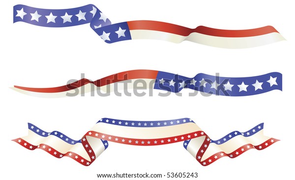 American Flag Red White Blue Banner Stock Vector (Royalty Free) 53605243