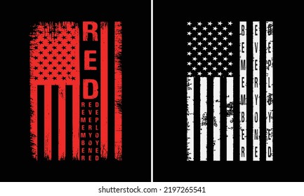 American Flag Remember Everyone Deployed