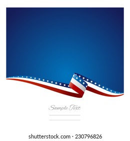 American flag ribbon abstract color background vector