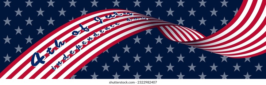 american flag ribbon banner and lettering 4 of july independence day