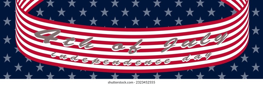 american flag ribbon banner and lettering 4 of july independence day