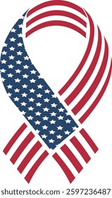 american flag ribbon icon, patriotic ribbon symbol, usa flag ribbon design