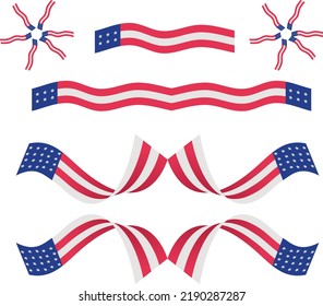 american flag ribbon illustration vector