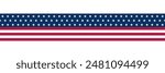 American flag ribbon. USA ribbon, stripe seamless pattern. USA flag banner