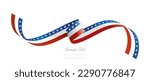 American flag ribbon vector illustration. USA flag ribbon on abstract isolated on white color background