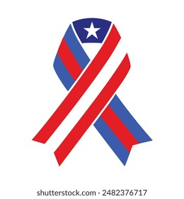American Flag Ribbon Vector Illustration
