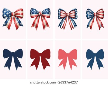 American Flag Ribbon Vector, Patriotic USA Symbol Design